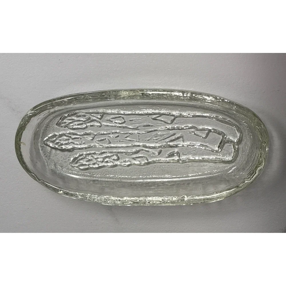 Pilgrim Clear‎ Glass, Heavyweight Pickle, Olive, Asparagus Serving Dish